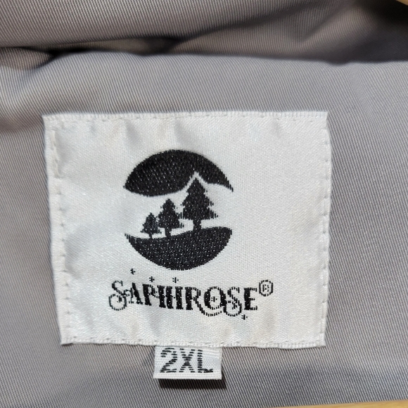 Saphirose Windbreaker Anorak Gray Long Hooded Rain Lightweight Spring Jacket - Picture 5 of 11